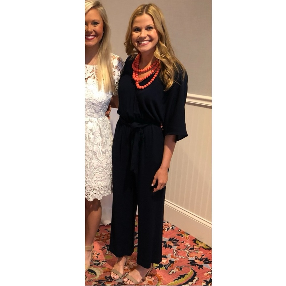 Paige navy jumpsuit with tie